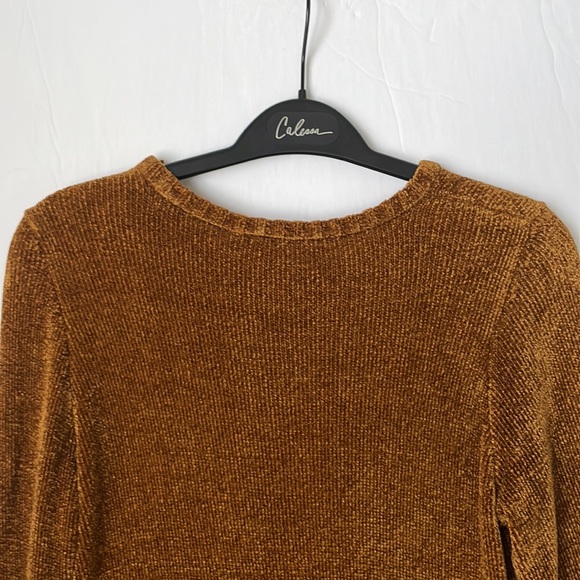 XCVI women’s brown stretchy L/S pullover chenille sweater new - Picture 8 of 9